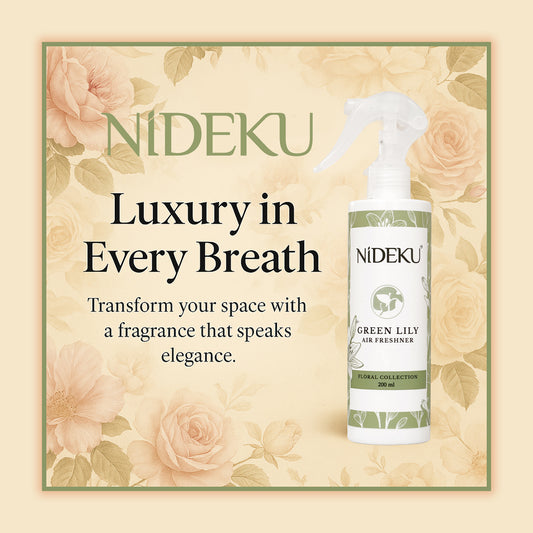 NiDEKU Twin Pack Air Freshener Spray 200ml – Green Lily & Kiwi Lemon – Long-Lasting Odour Remover for Home, Office, Hotel – Instant Freshness Dual Fragrance Combo