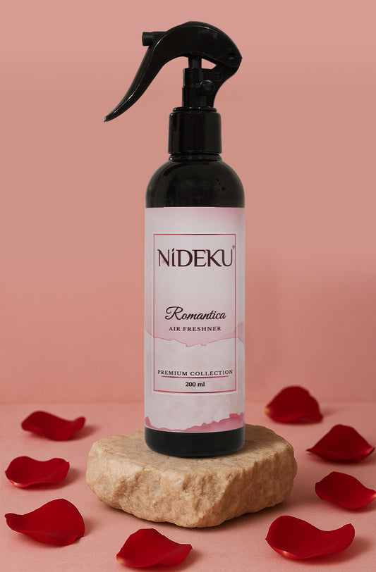 NiDEKU Romantica Air Freshener Spray 200ml | Long-Lasting Room Freshener for Home, Bathroom, Kitchen & Office | Odour Neutralizer & Deodorizer | Quick Action, No Stains, Premium Fragrance