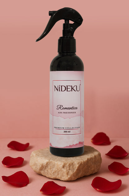NiDEKU Romantica Air Freshener Spray 200ml | Long-Lasting Room Freshener for Home, Bathroom, Kitchen & Office | Odour Neutralizer & Deodorizer | Quick Action, No Stains, Premium Fragrance